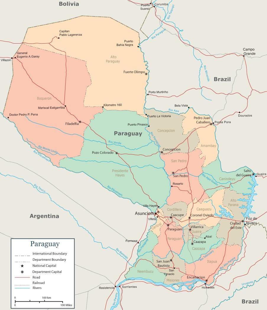 Paraqvay asunción xəritə